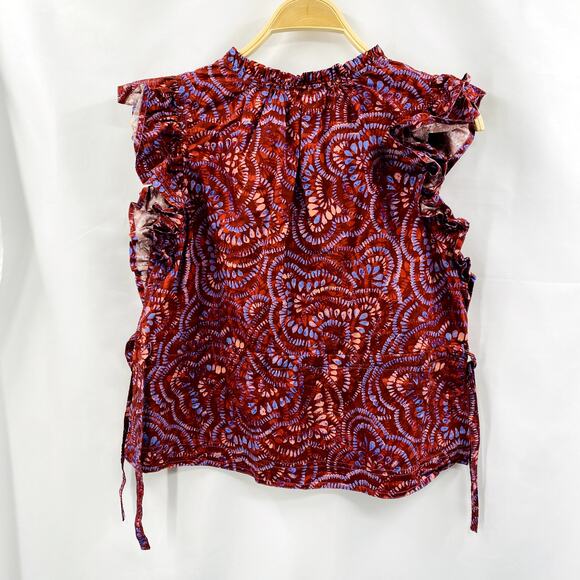 Marie Oliver S Cotton Ruffle Olive Blouse - Picture 5 of 7